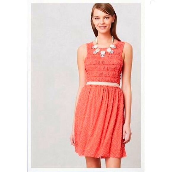 Anthropologie Postcard Retro Poppy Polka Dot Dress Size Small - Picture 3 of 11
